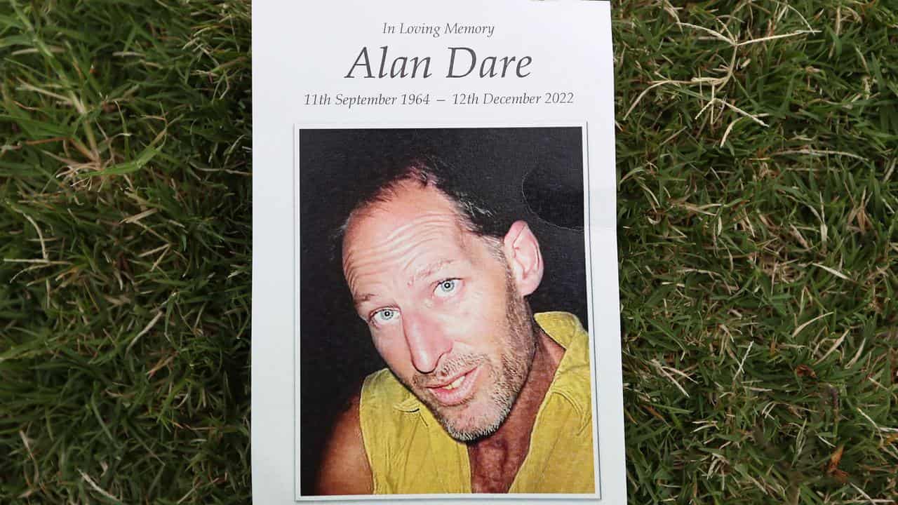 The order of service for Alan Dare (file image)