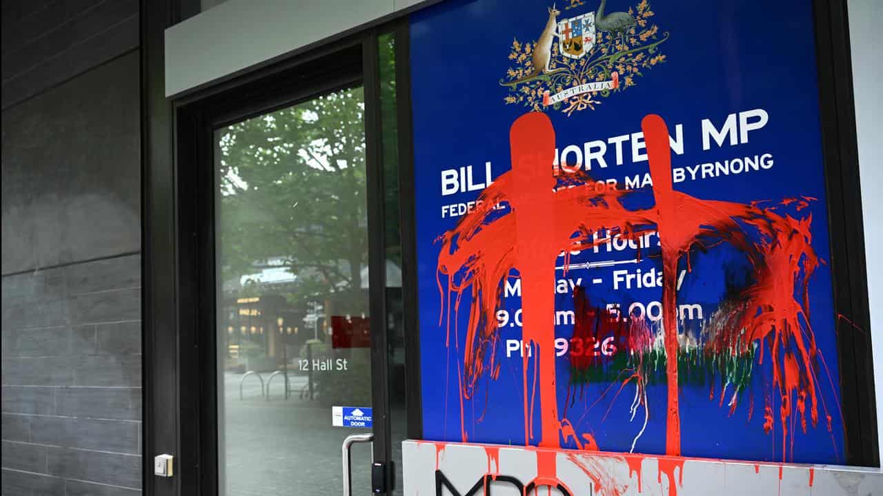 Bill Shorten electoral office vandalism