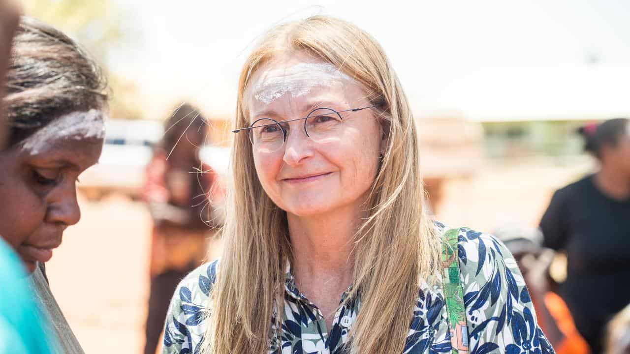 Coroner Elisabeth Armitage during a visit to Yuendumu (file image)