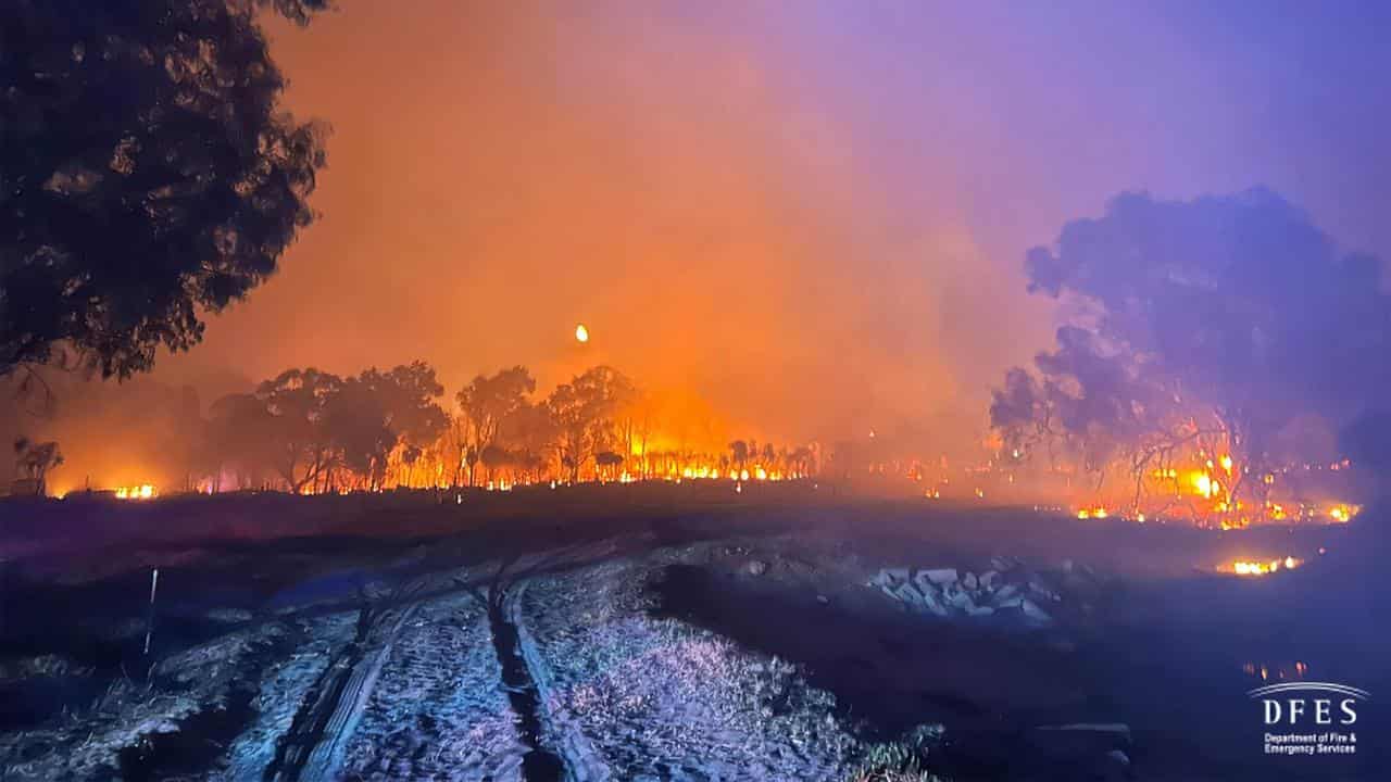 The fire at Wanneroo on Thursday.