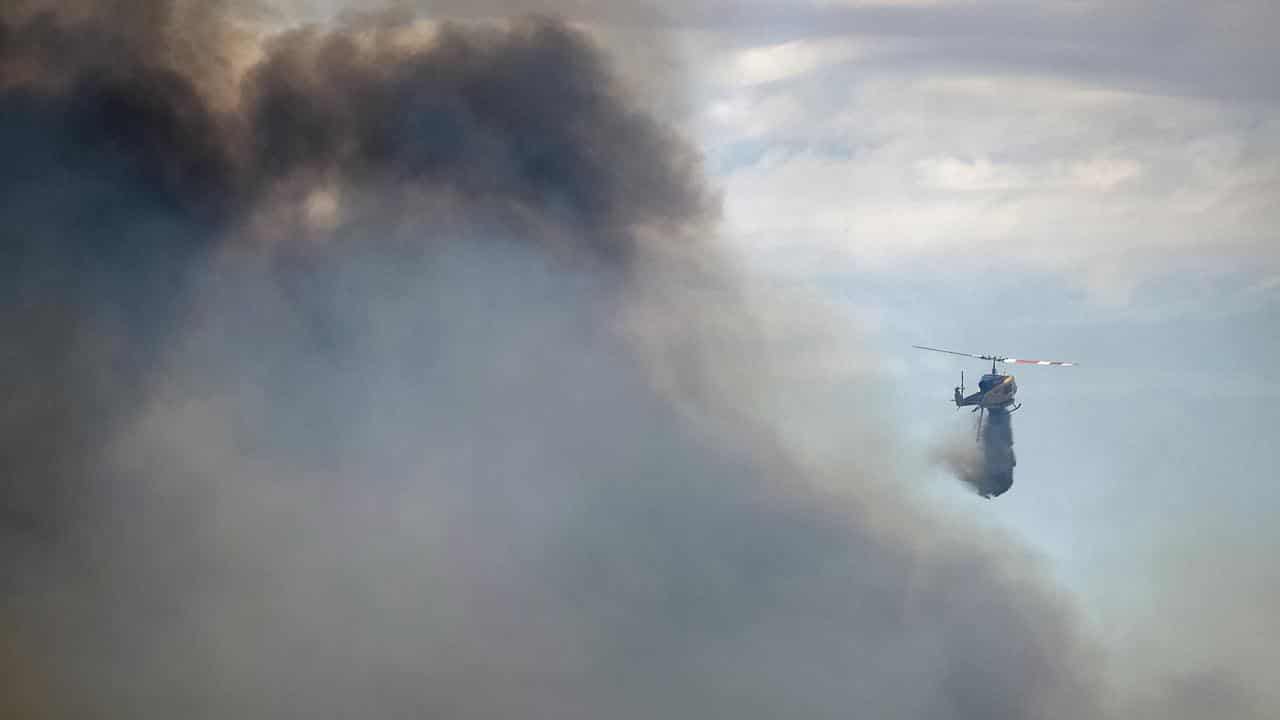 Water bomber on a fire