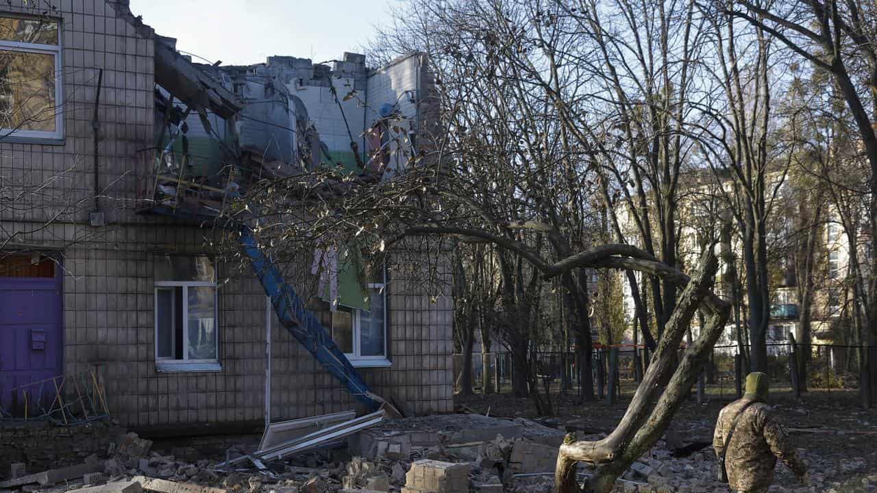 Kindergarten reportedly damaged during drone strikes in Kyiv