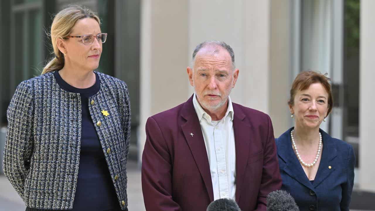 Tanya Buchanan, Terry Slevin and Emily Banks