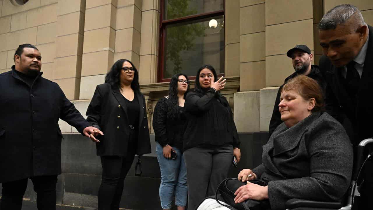 Family of murder victim Benjamin Togiai outside the Supreme Court.