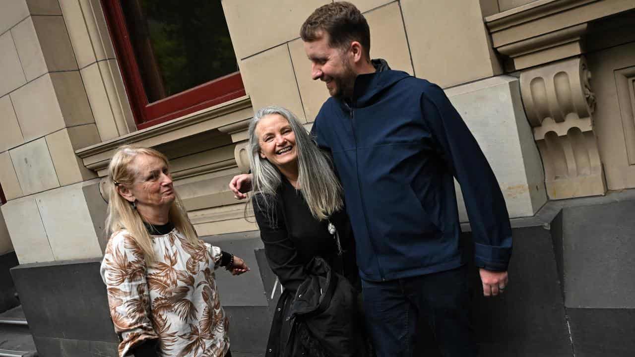 Family of Joanne Howell outside Victorian Supreme Court.