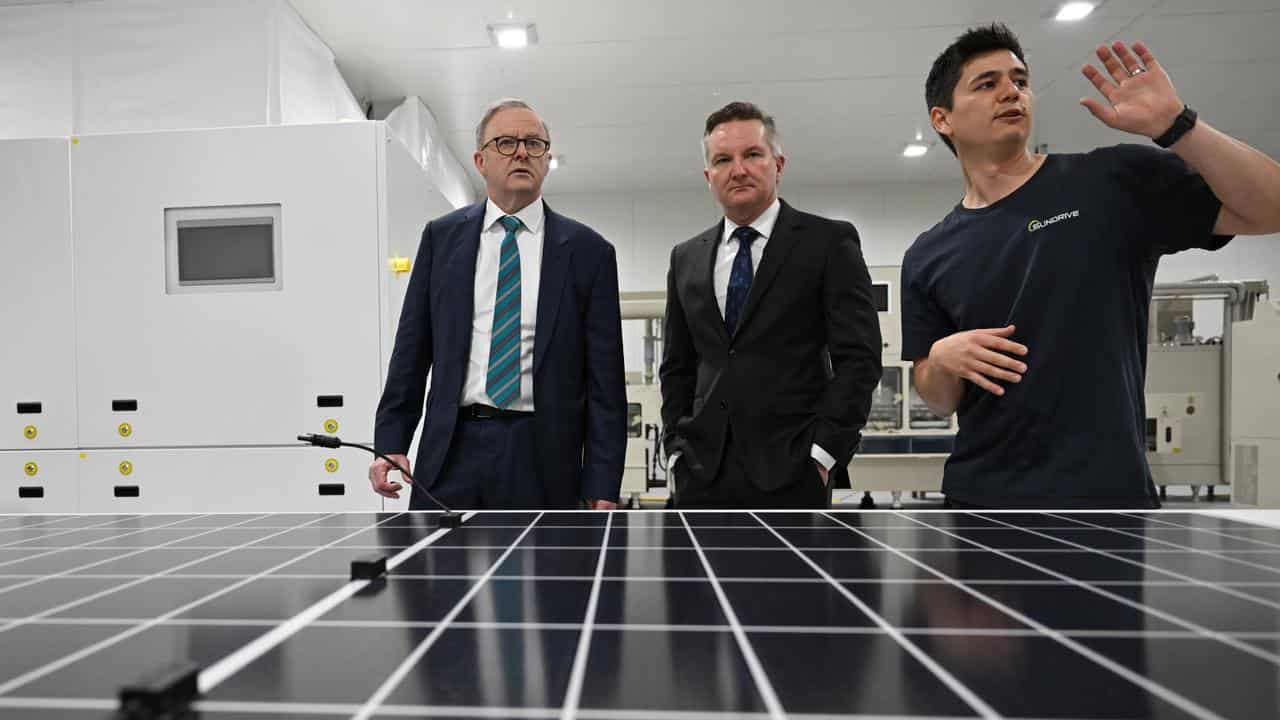 Anthony Albanese and Chris Bowen with Vince Allen.