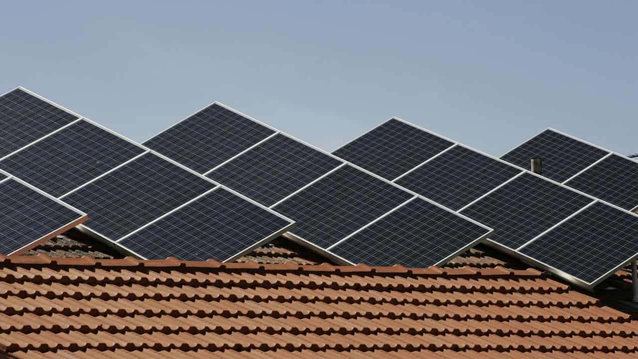 Solar panels on a rooftop.