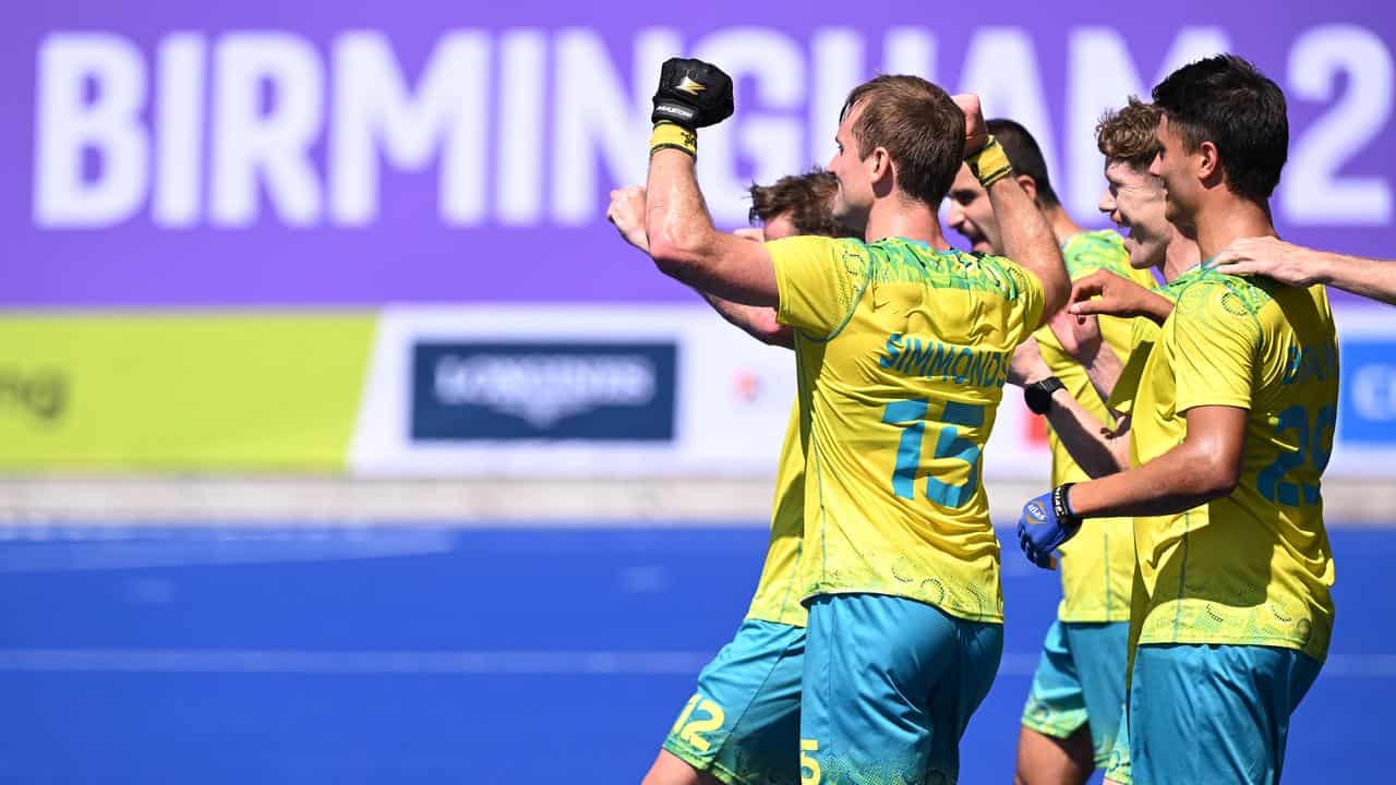 Australia hockey players at Birmingham 2022. 