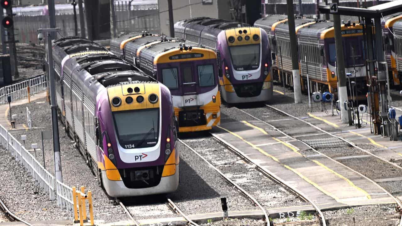 Trains at Southern Cross Station in Melbourne.