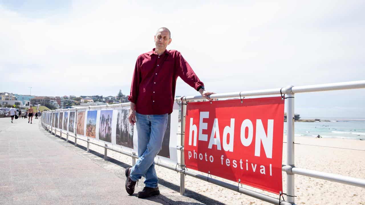 Head On creative director Moshe Rosenzveig at Bondi Beach.