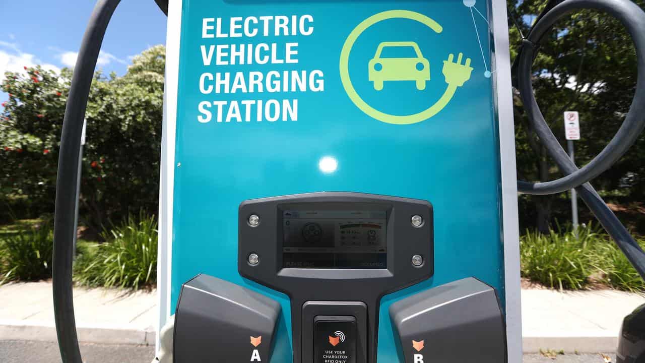 Stock image of electric vehicle charging station