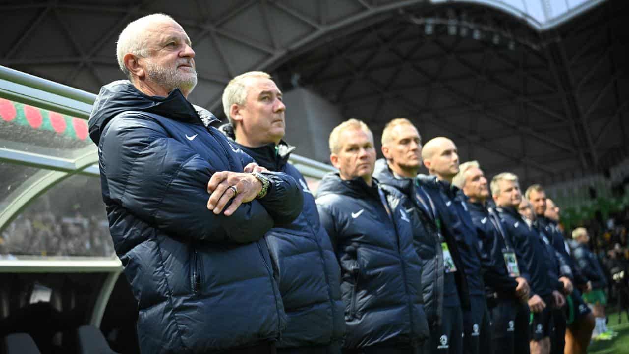 Graham Arnold and the Socceroos coaching staff.