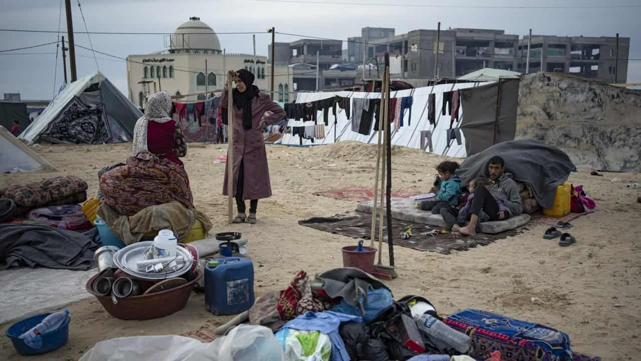 Palestinians displaced by the Israeli ground offensive