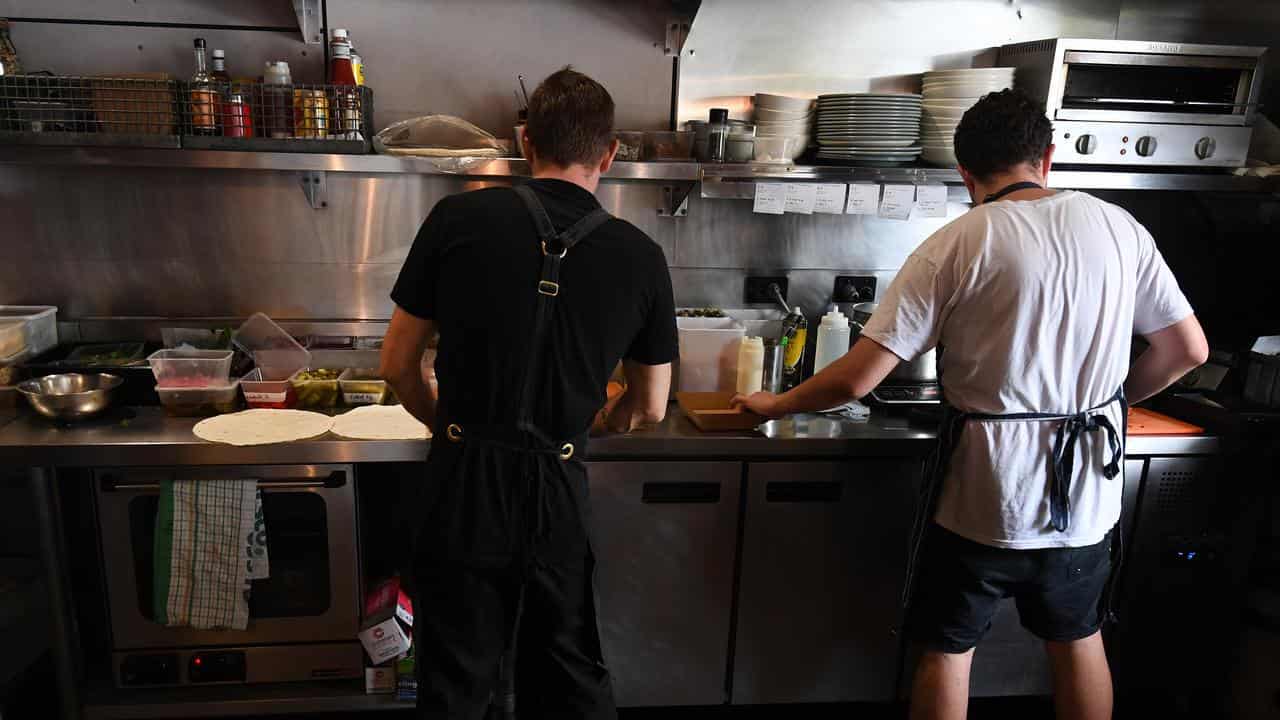 Workers at a restaurant in Brisbane