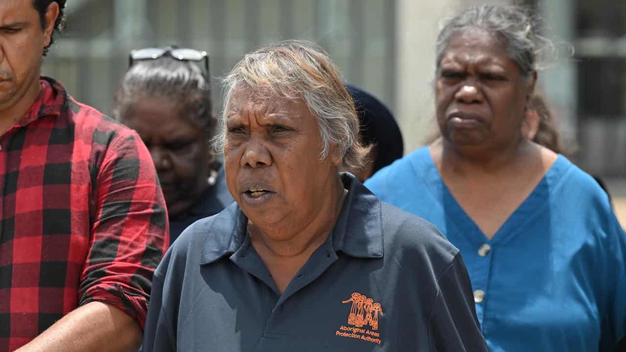 Valerie Martin during a press conference outside the High Court