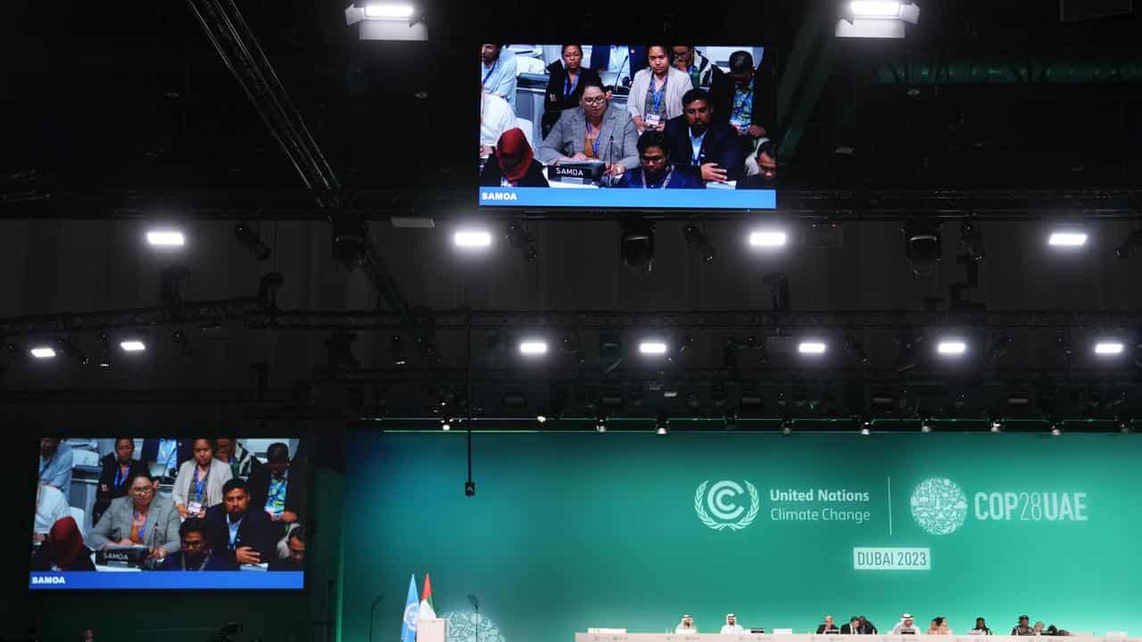 Anne Rasmussen, Samoa lead negotiator, speaks at COP28