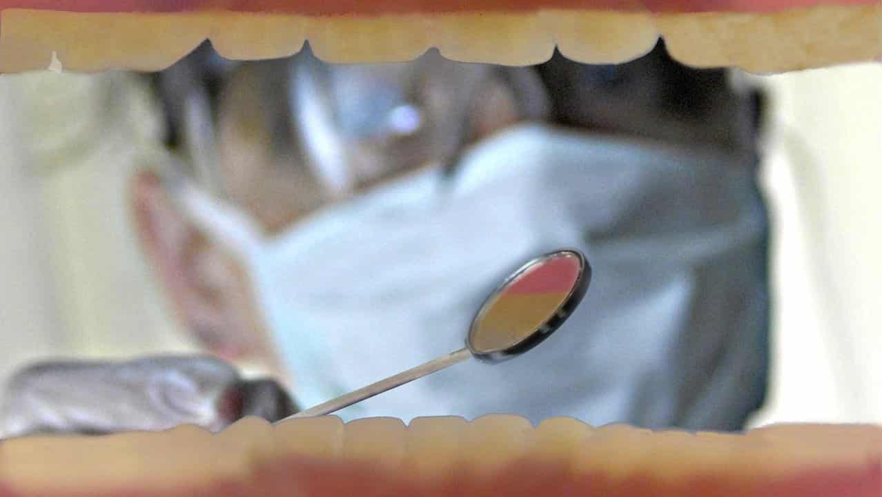 A dental checkup taking place.