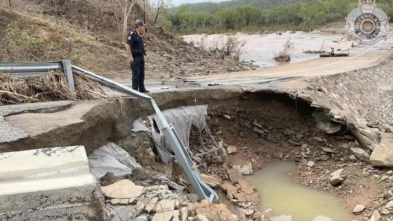 Damage to the Mulligan Highway near Cooktown, Qld