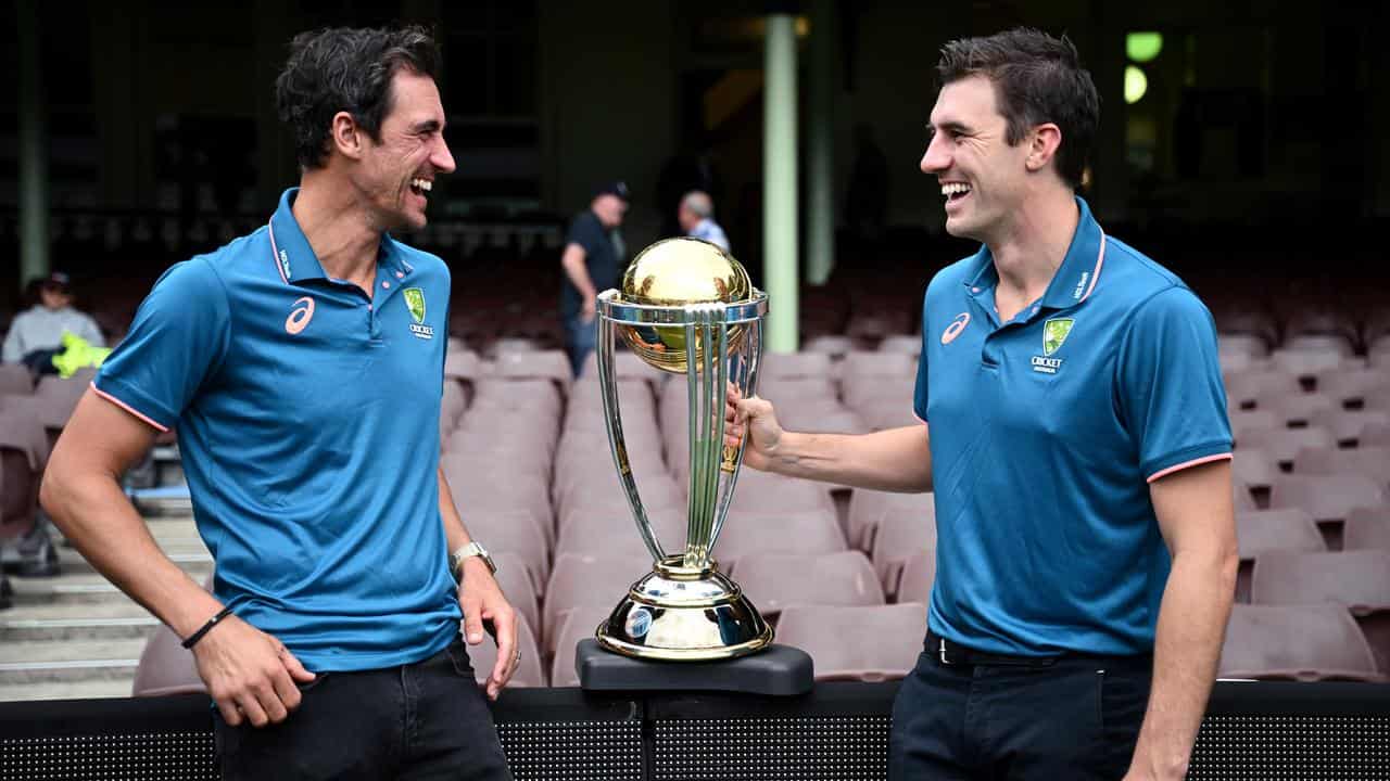 Australian pacemen Mitchell Starc (left) and Pat Cummins