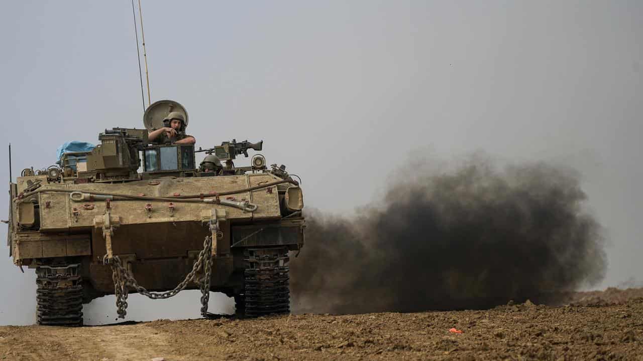 An Israeli armoured vehicle 