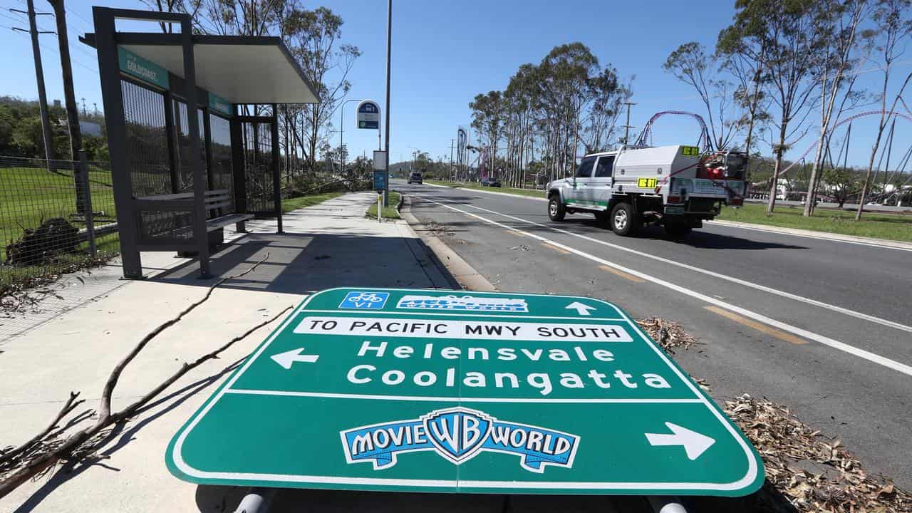 Storm damage at Helensvale on the Gold Coast.