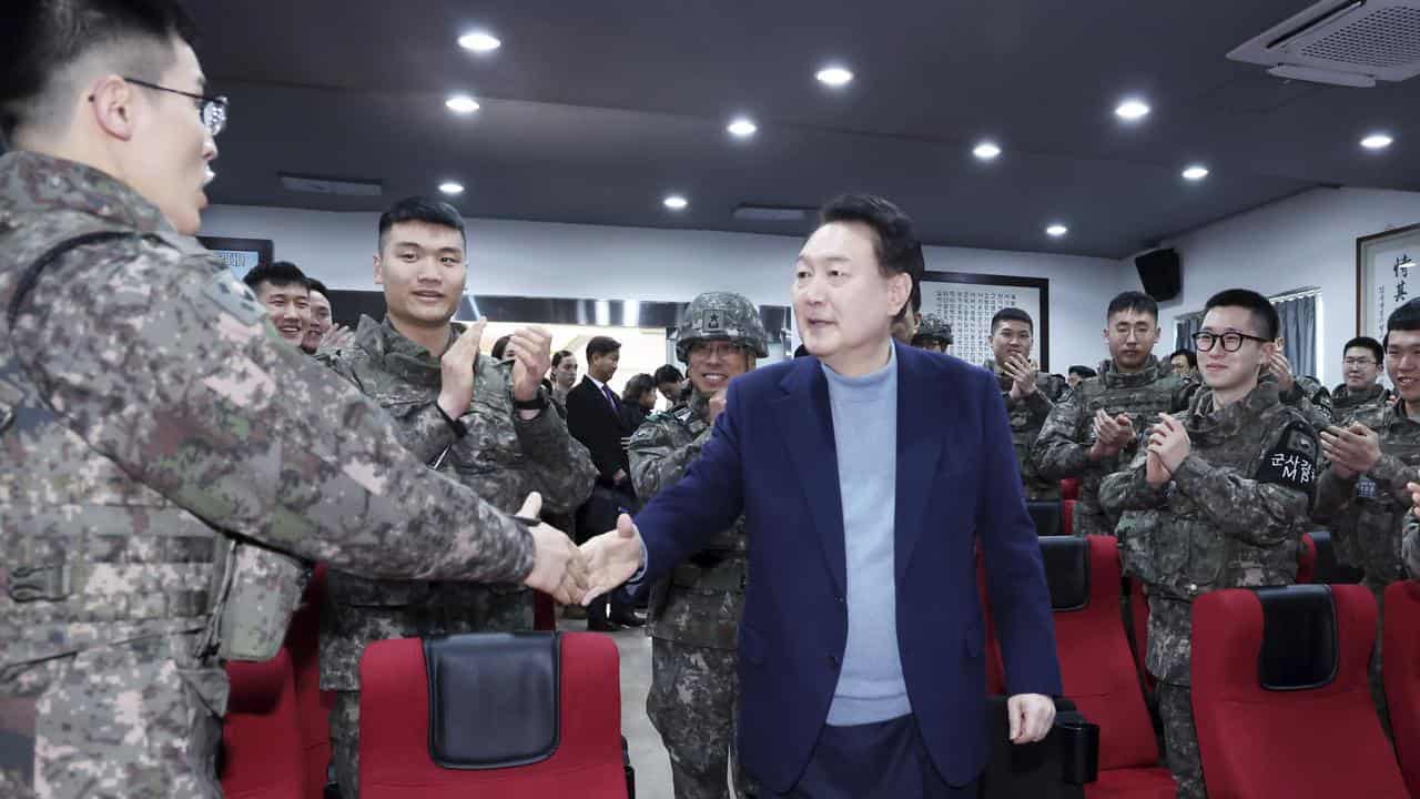 South Korean President Yoon Suk Yeol meets soldiers