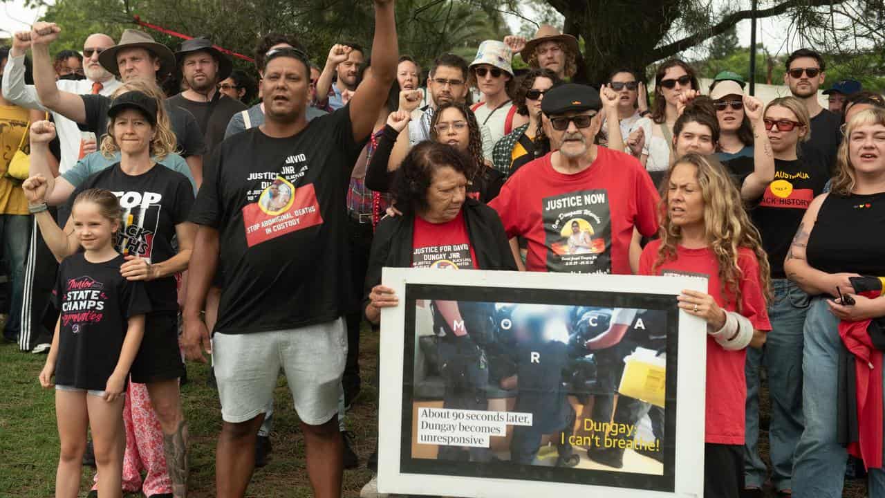 A protest outside Long Bay jail in Sydney