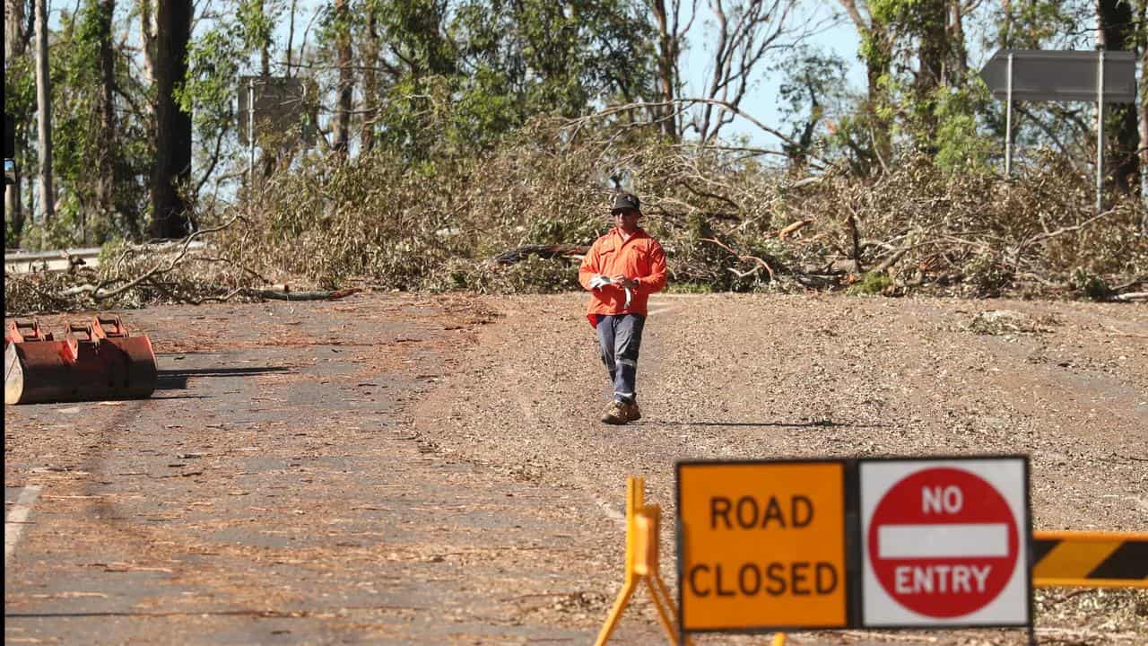 Storm damage is seen in Oxenford