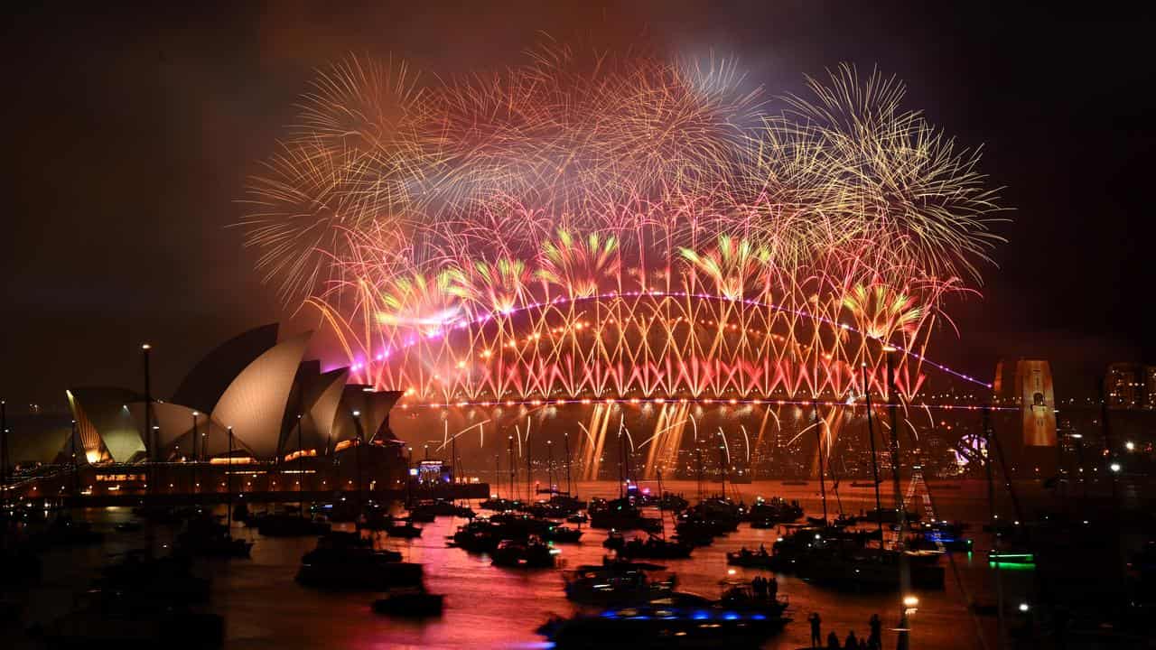 Fireworks are seen over the Sydney Opera House and Harbour Bridge