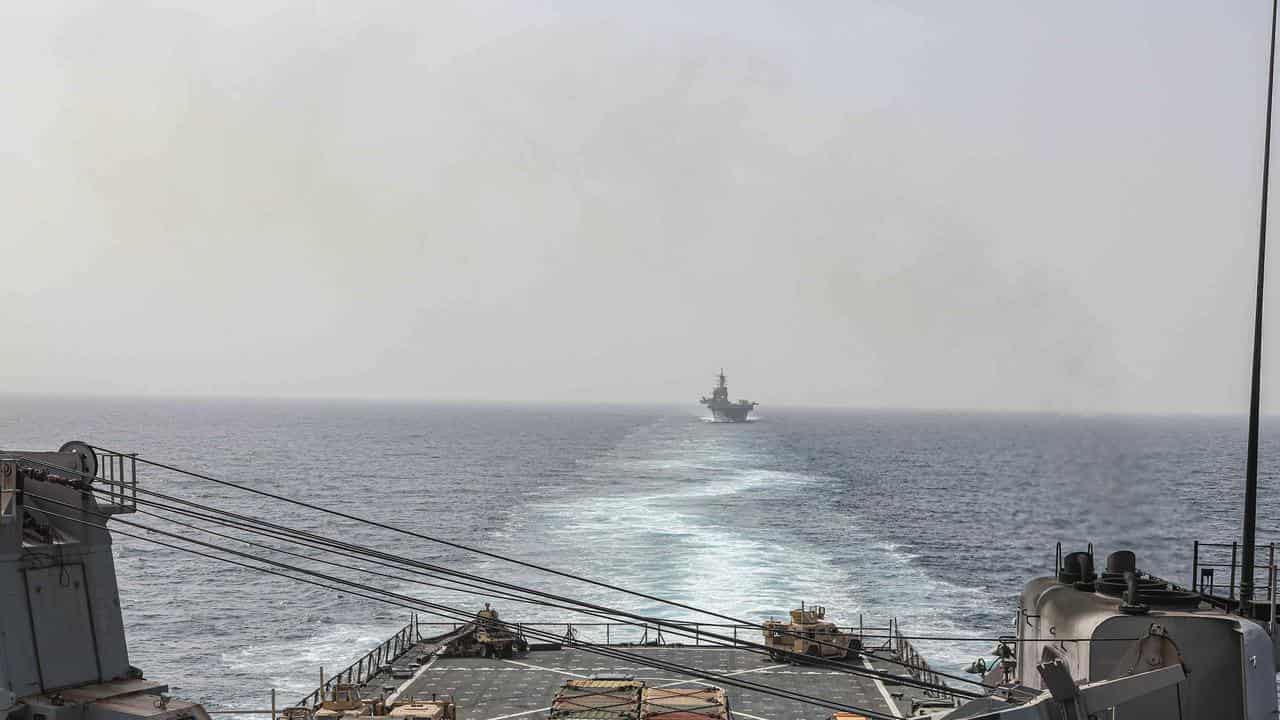 View from US Navy vessel.