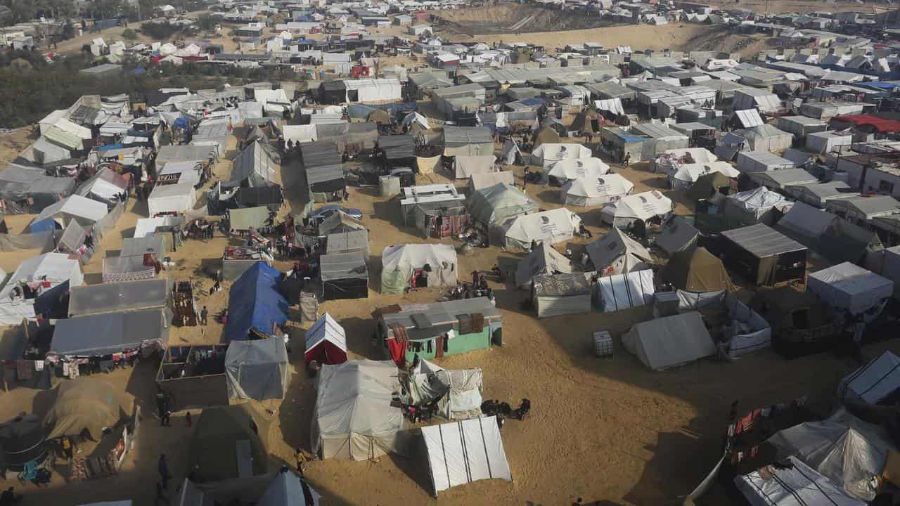 A camp for evacuees in Gaza 