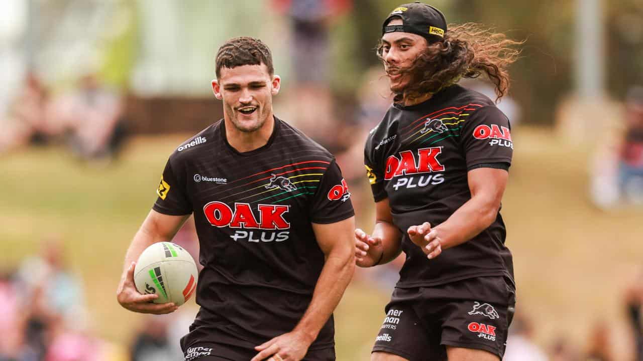 Nathan Cleary (left) and Jarome Luai