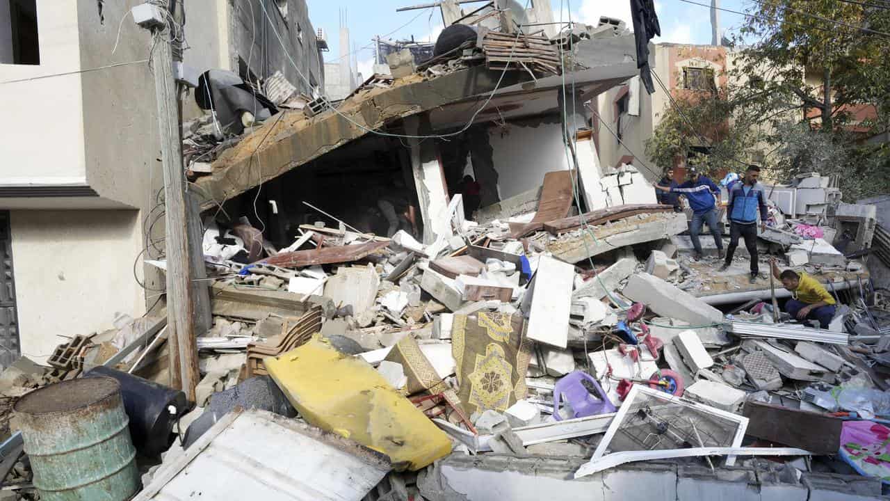 Destruction in the Nusseirat refugee camp, central Gaza