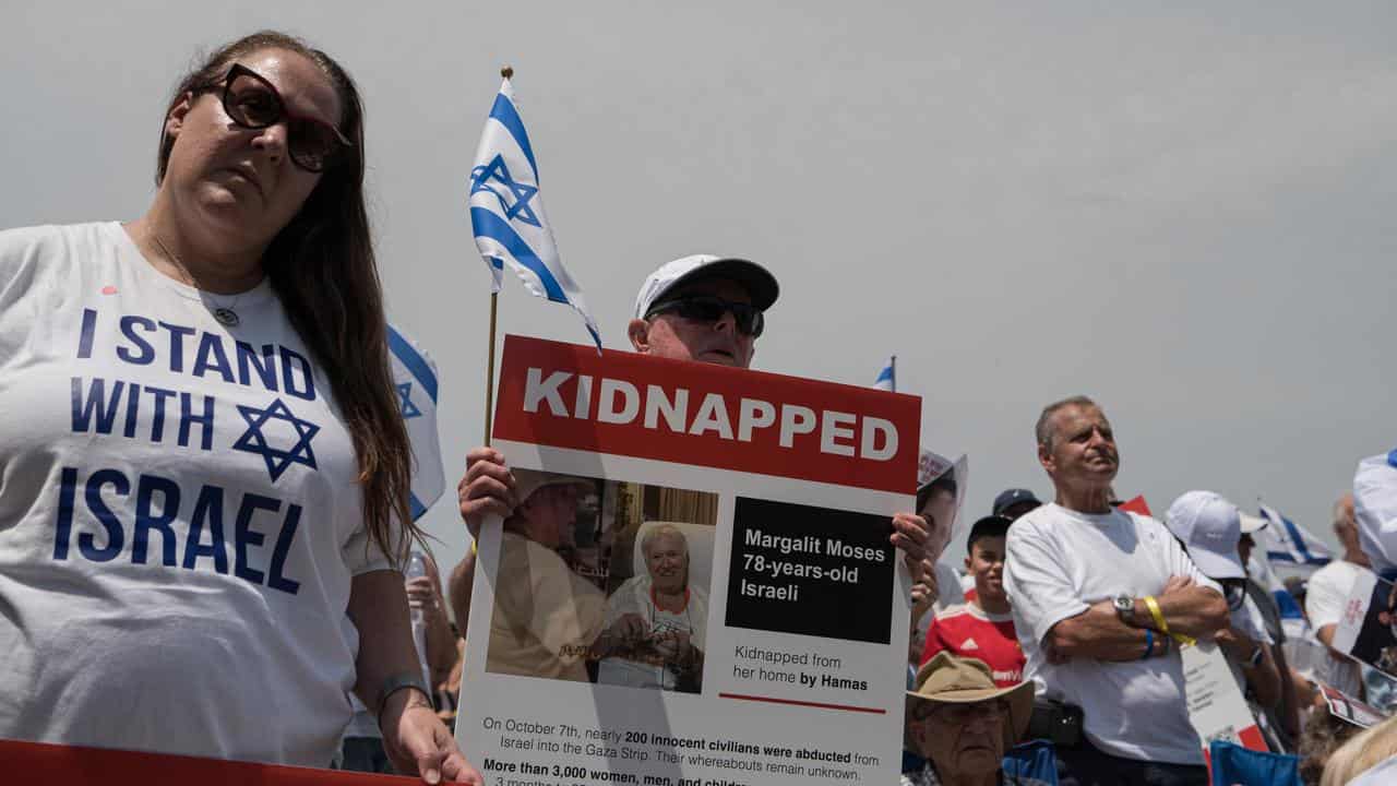 Supporters at a Pro-Israel demonstration in Sydney in November.