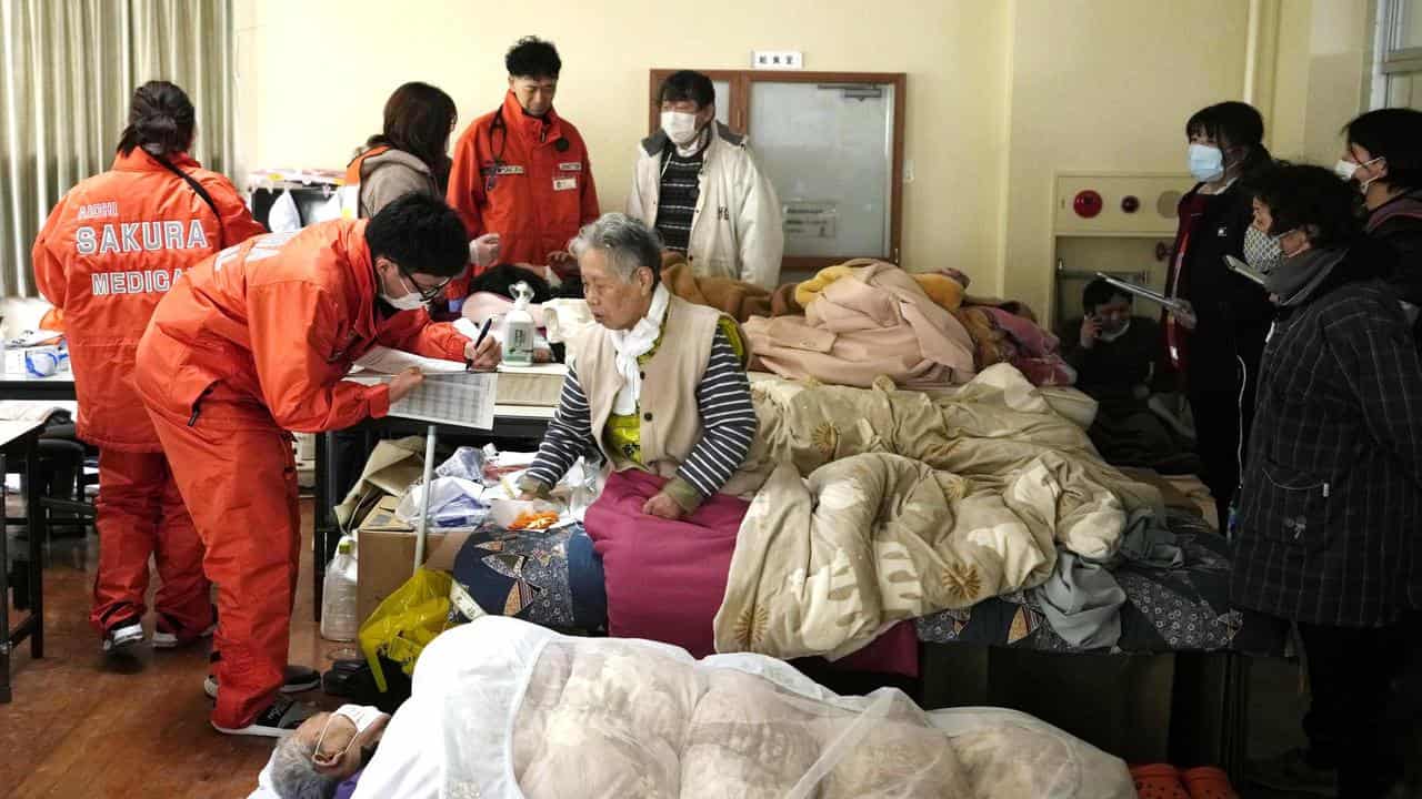 An evacuation centre in Suzu 