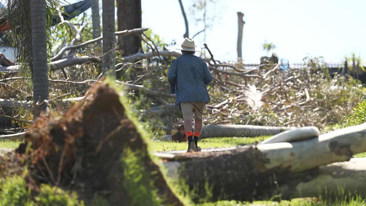 Storm damage is seen in Oxenford