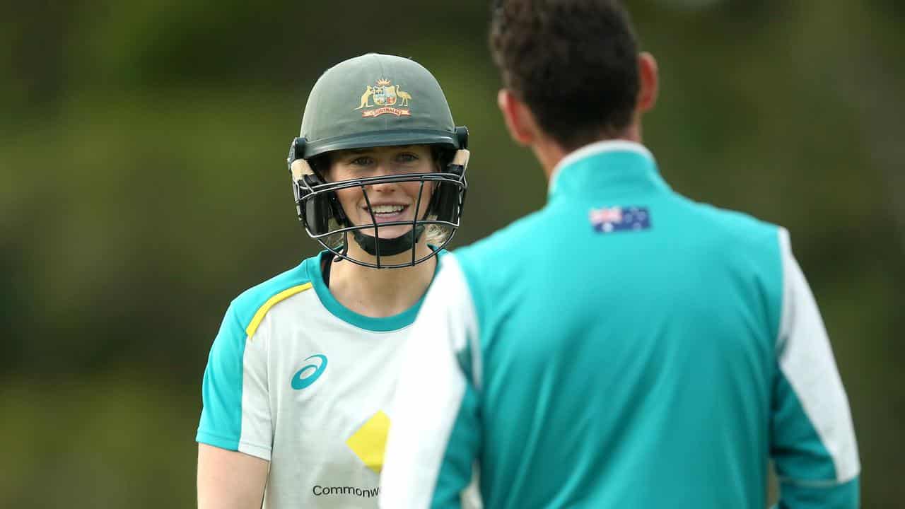 Ellyse Perry at Australia training. 