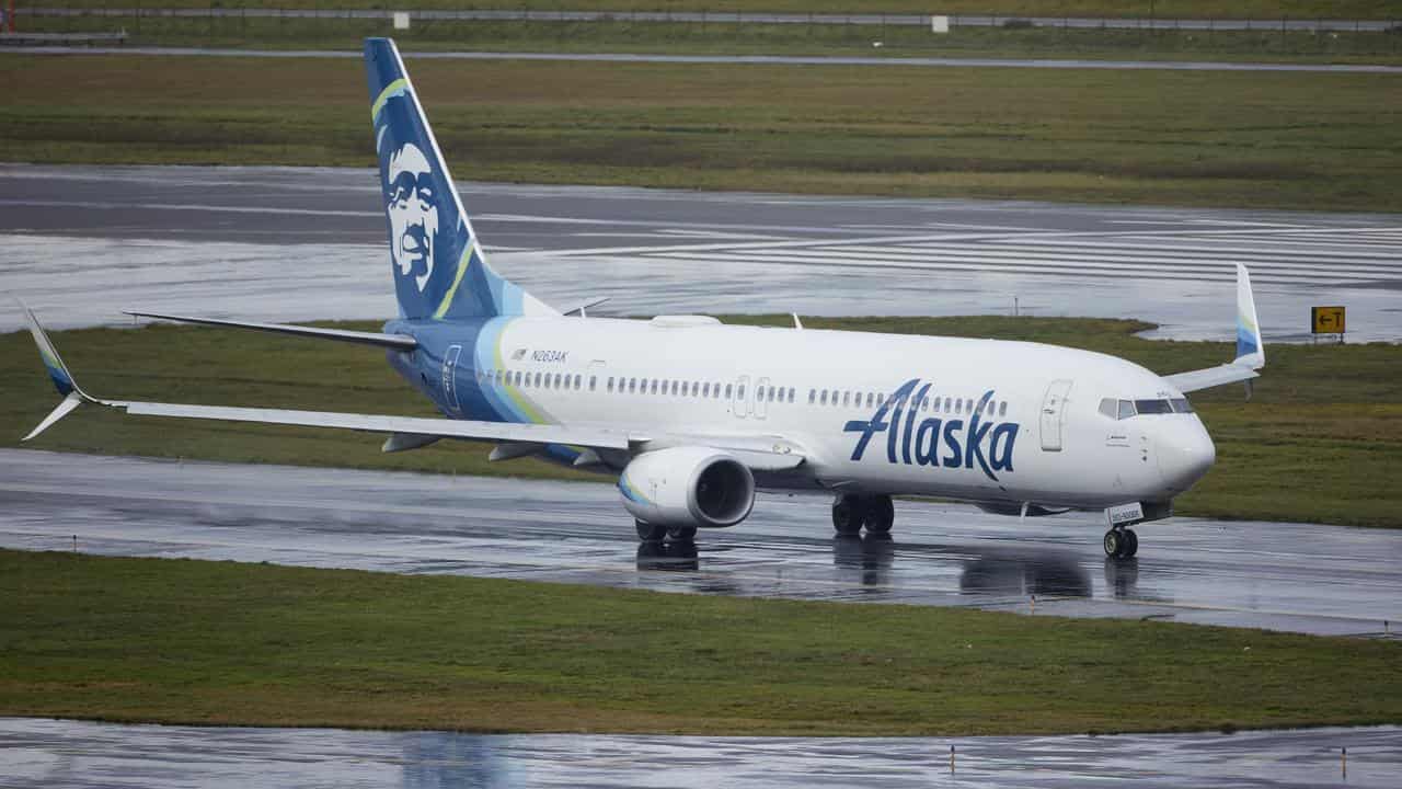 The Alaska Airlines plane before taking off from Oregon, Portland