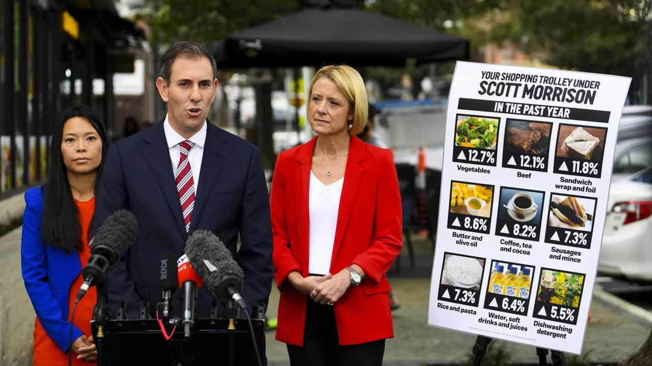 L to R Sally Sitou, Jim Chalmers, Kristina Keneally