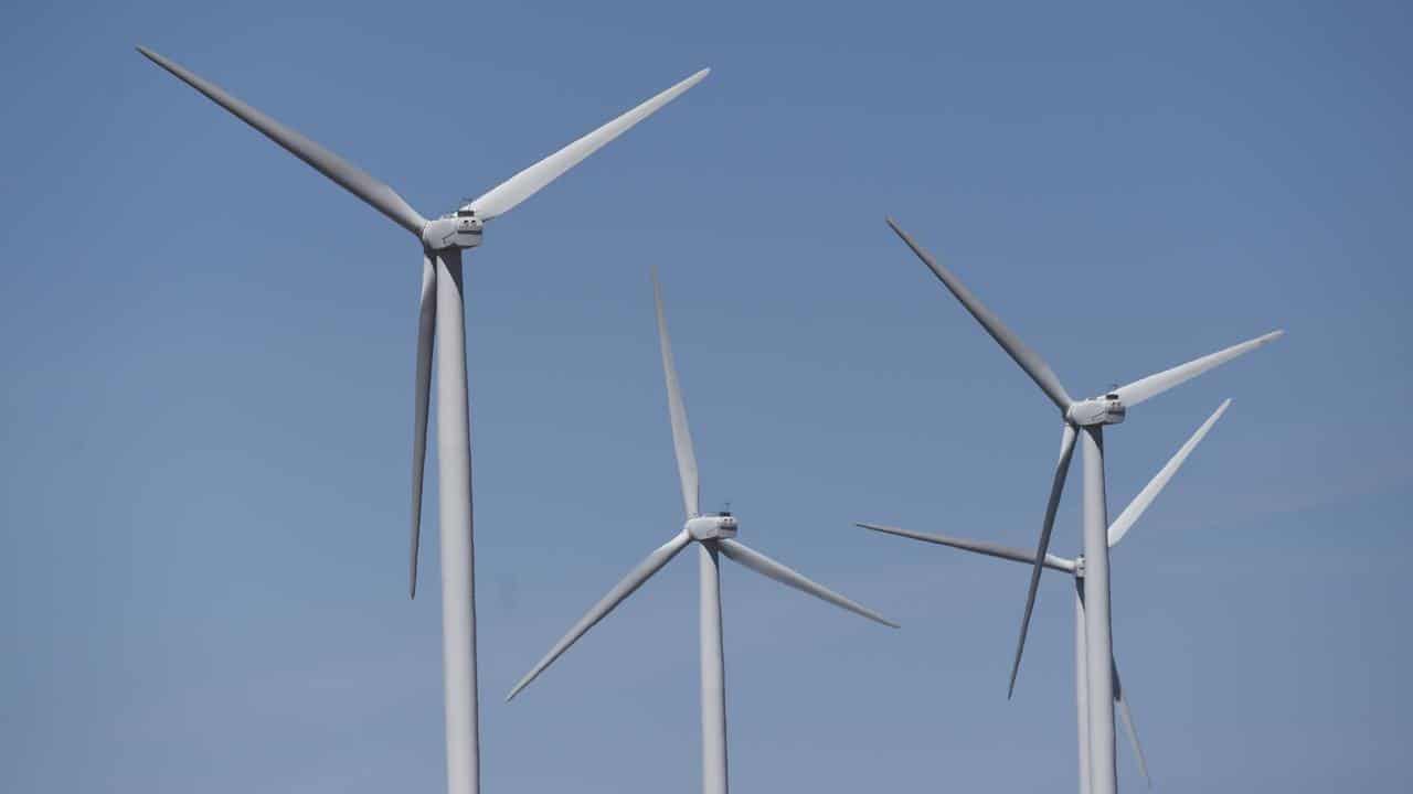 Turbines at a wind farm.