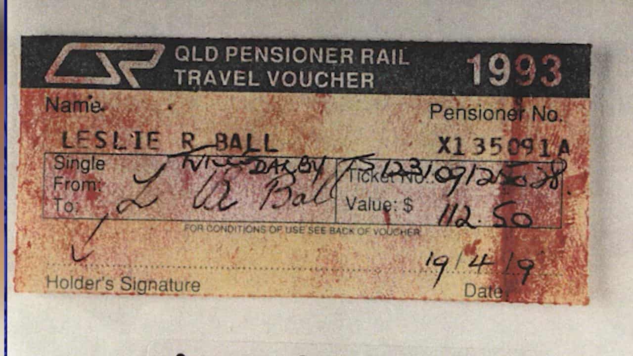 Leslie Ball train ticket