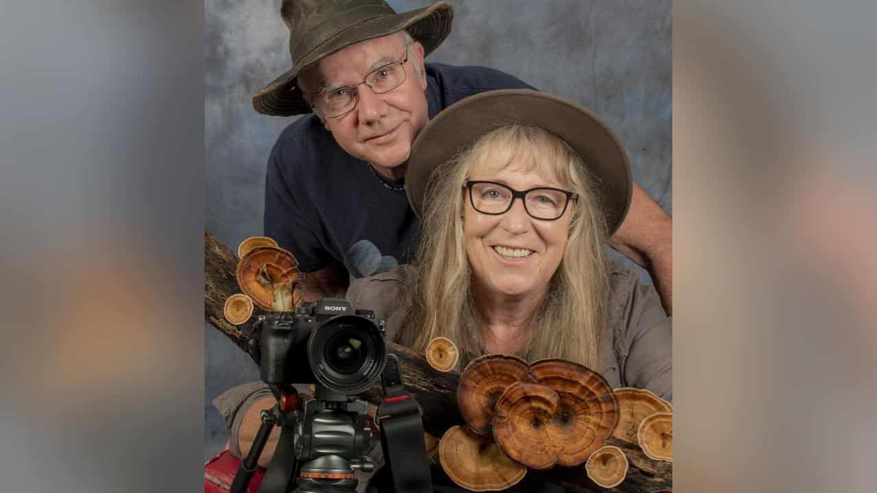 Fungi enthusiasts Stephen Axford and Catherine Marciniak