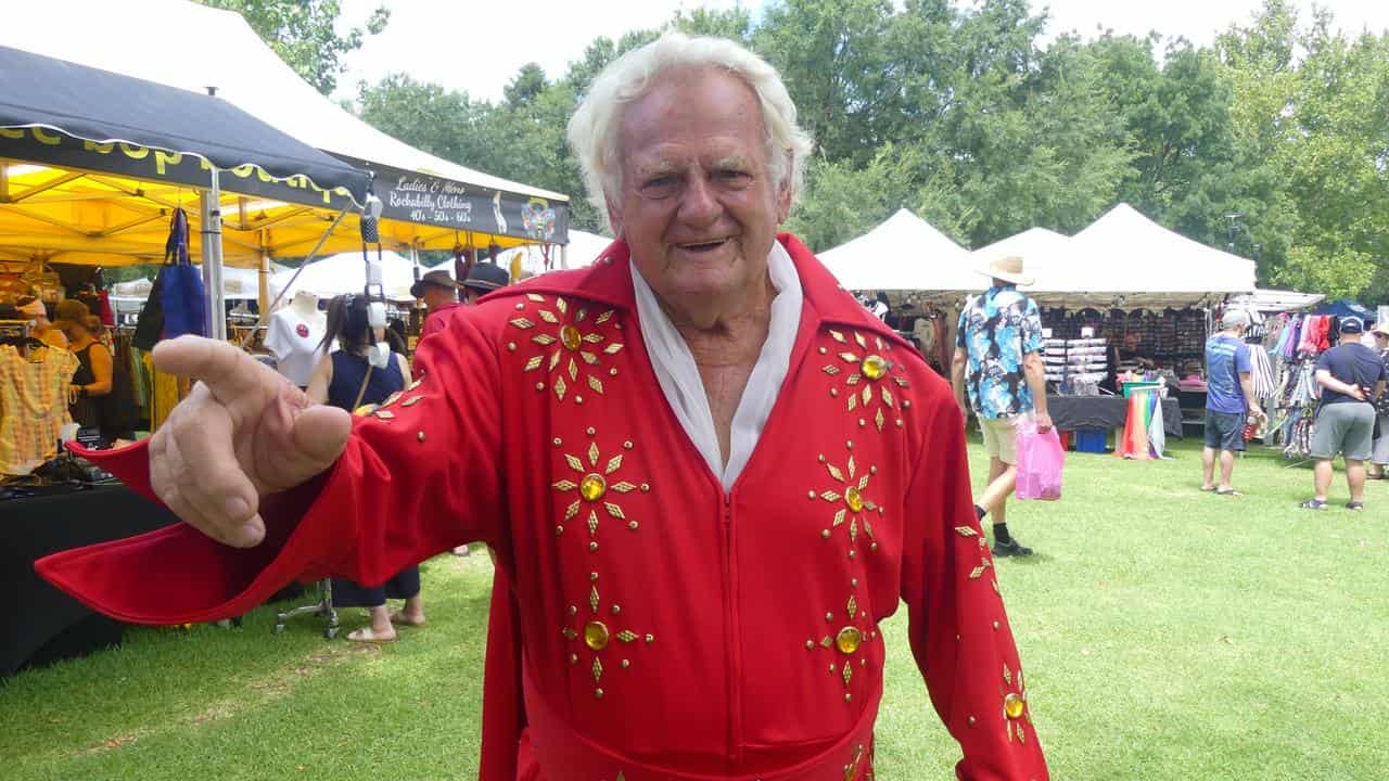 Lifelong Elvis fan and farmer James Webb at the Parkes Elvis Festival