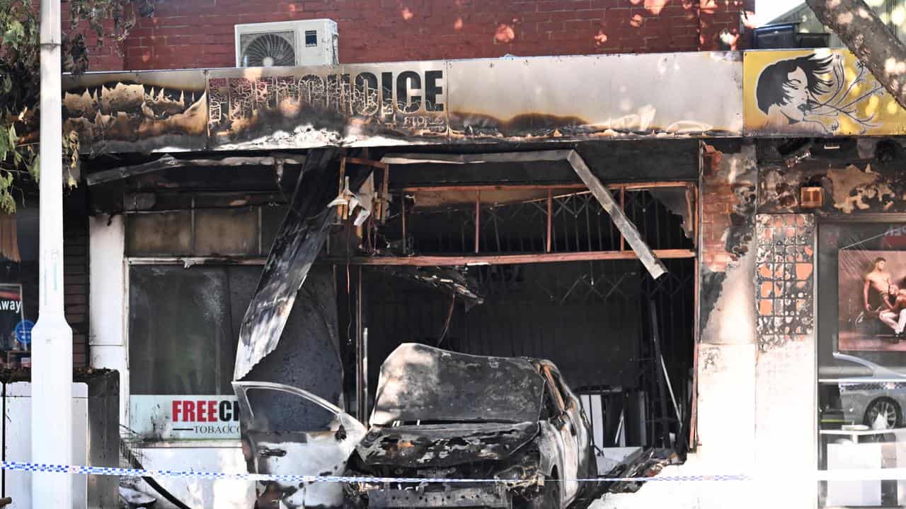 A crime scene at a tobacco shop in Altona