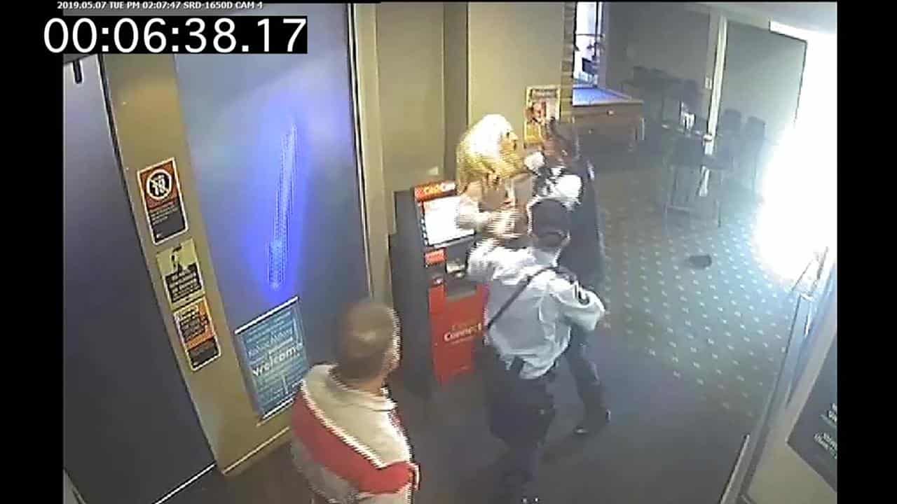 Image from CCTV footage of the arrest of Anya Bradford (file image)