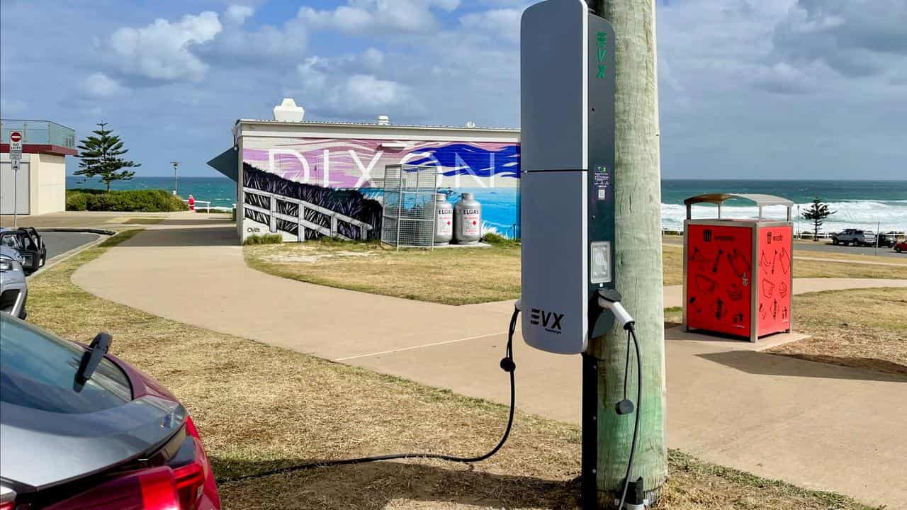 An electric-car charger in Newcastle.