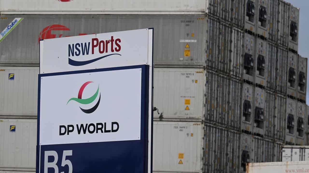 DP World signage at Port Botany (file image)