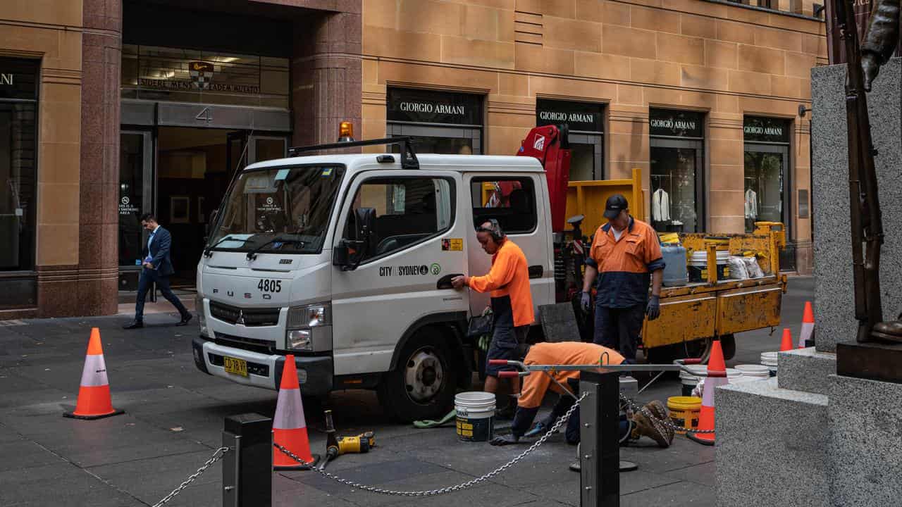 Construction workers in Sydney