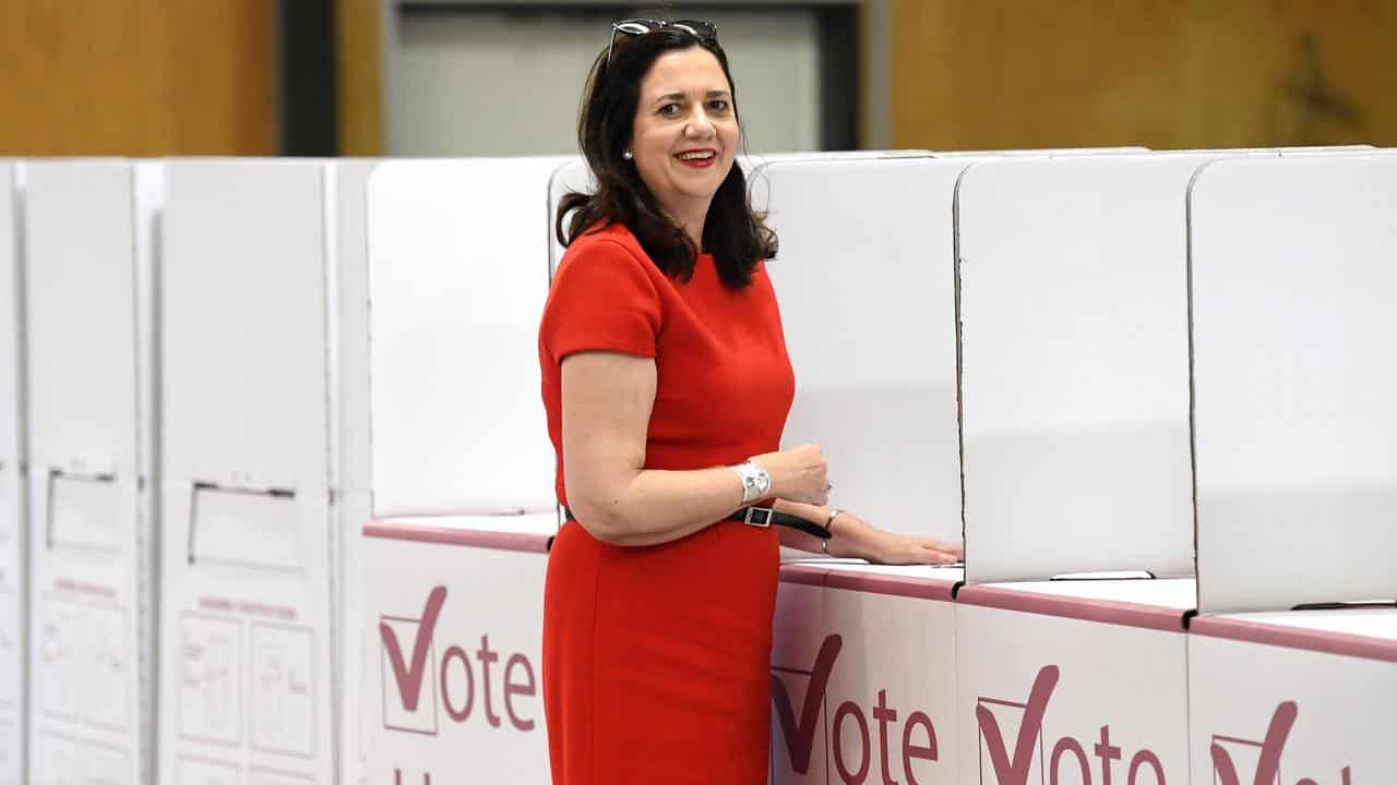 Annastacia Palaszczuk casts her vote 