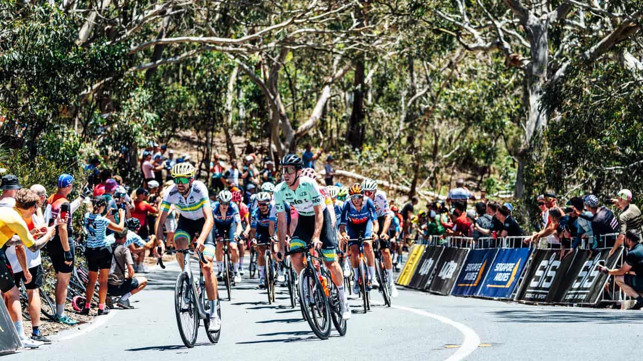 Action from stage five of the 2024 Tour Down Under.